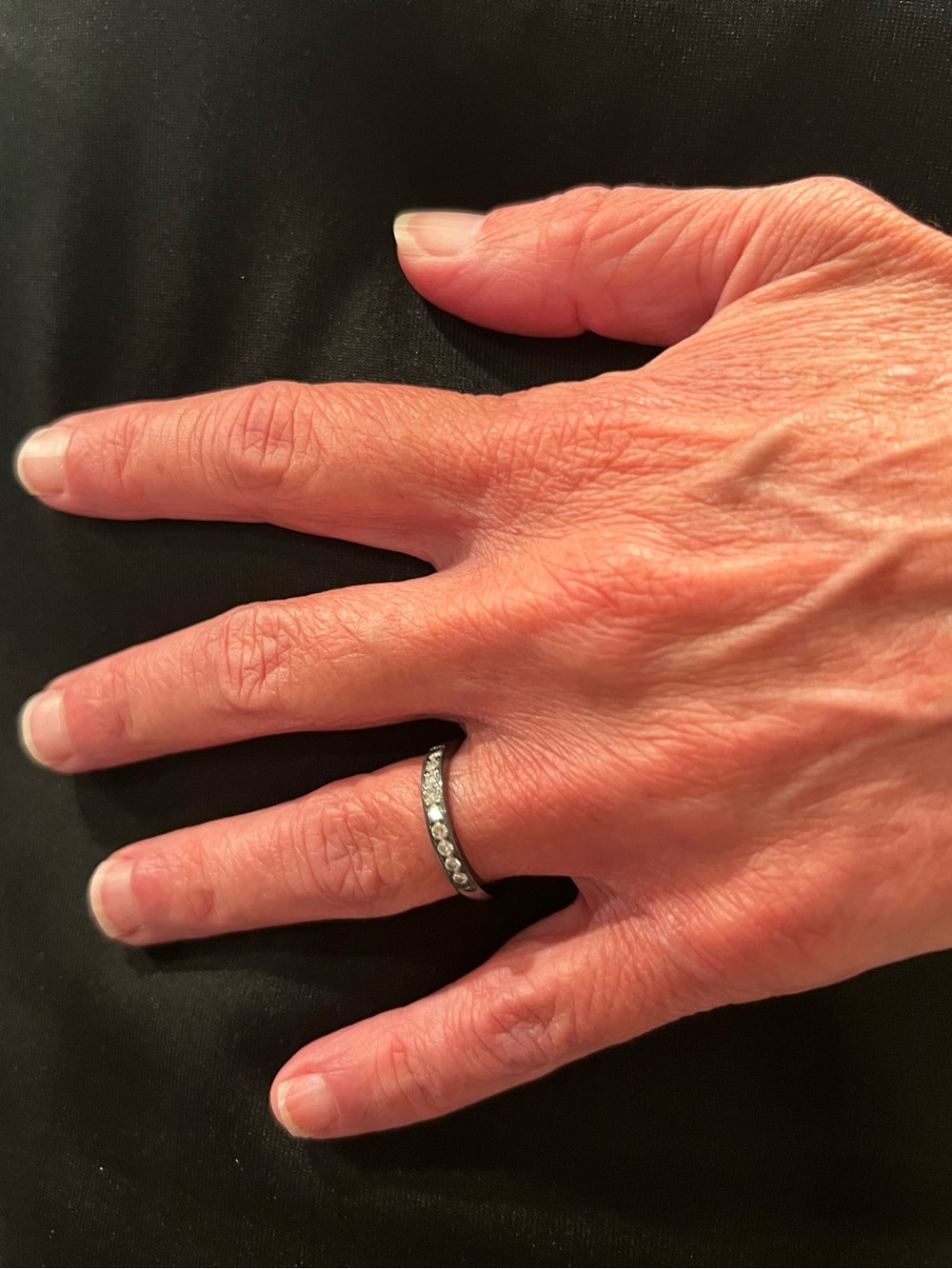 Black Titanium Lab Grown Diamond Eternity Band - Picture 6 of 8